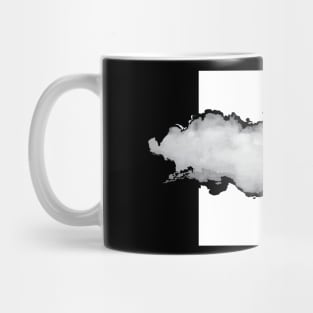 White Gray and Black Graphic Cloud Effect Mug